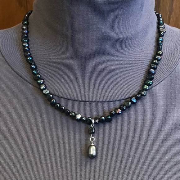 Princess Bride Buttercup Natural Black Pearl Drop Necklace, Handmade Replica - Picture 3 of 16